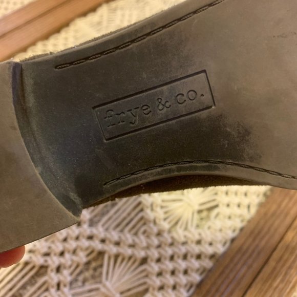 Frye & Co. Suede Green Sarah Ankle Booties Size 9 - Picture 5 of 7